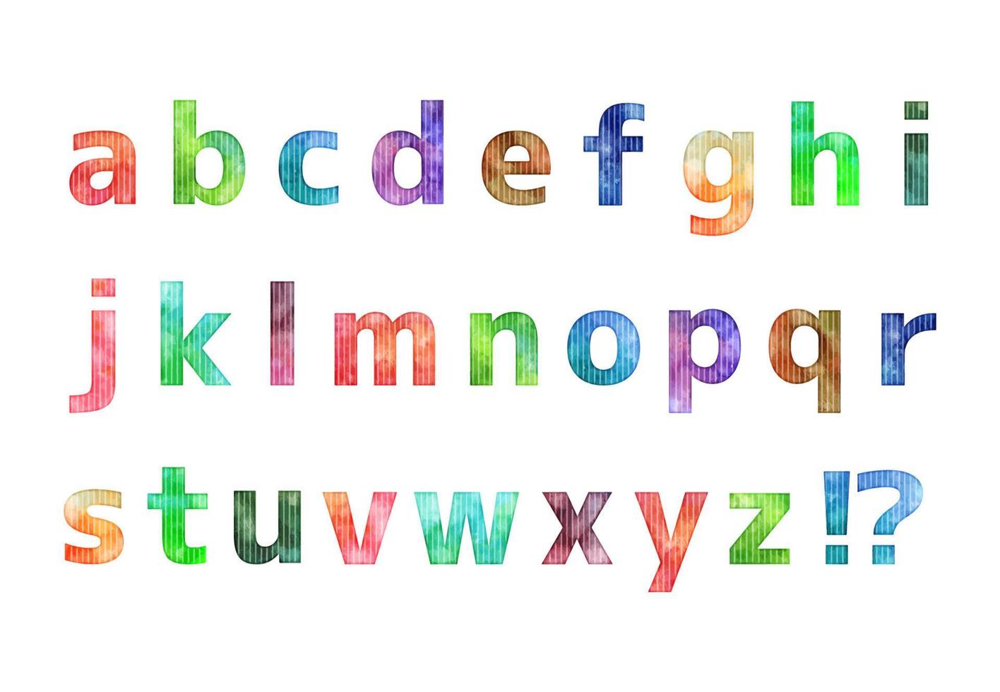 vattenfärg vektor färgrik alfabet