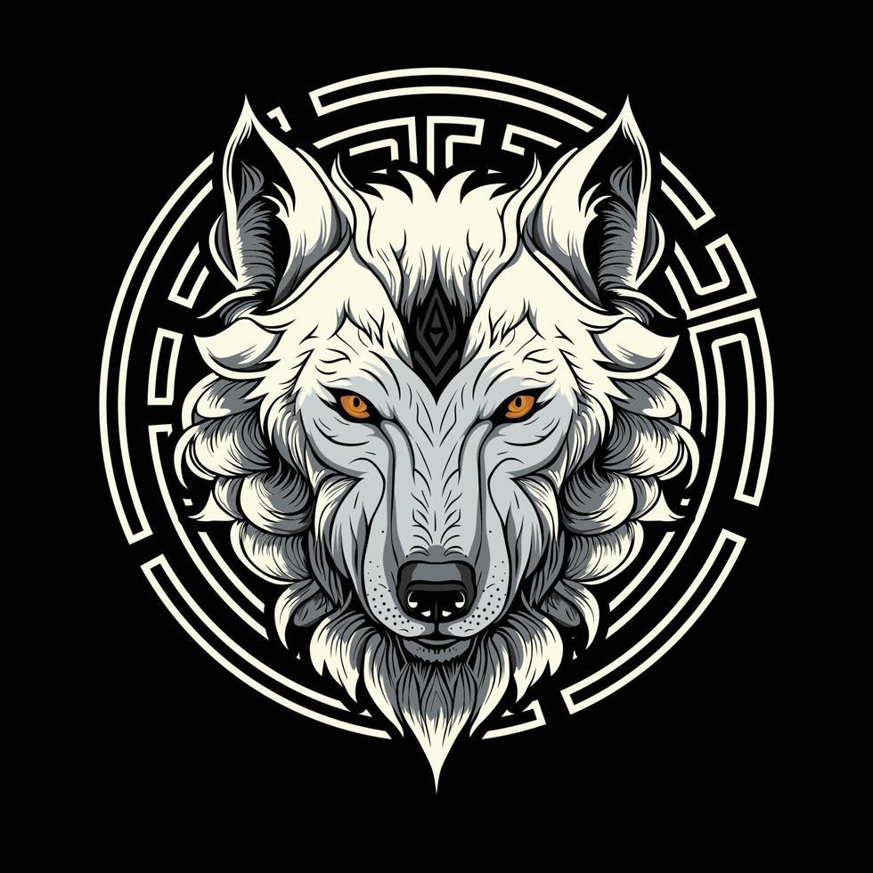 genial wütend Wolf Logo Design vektor