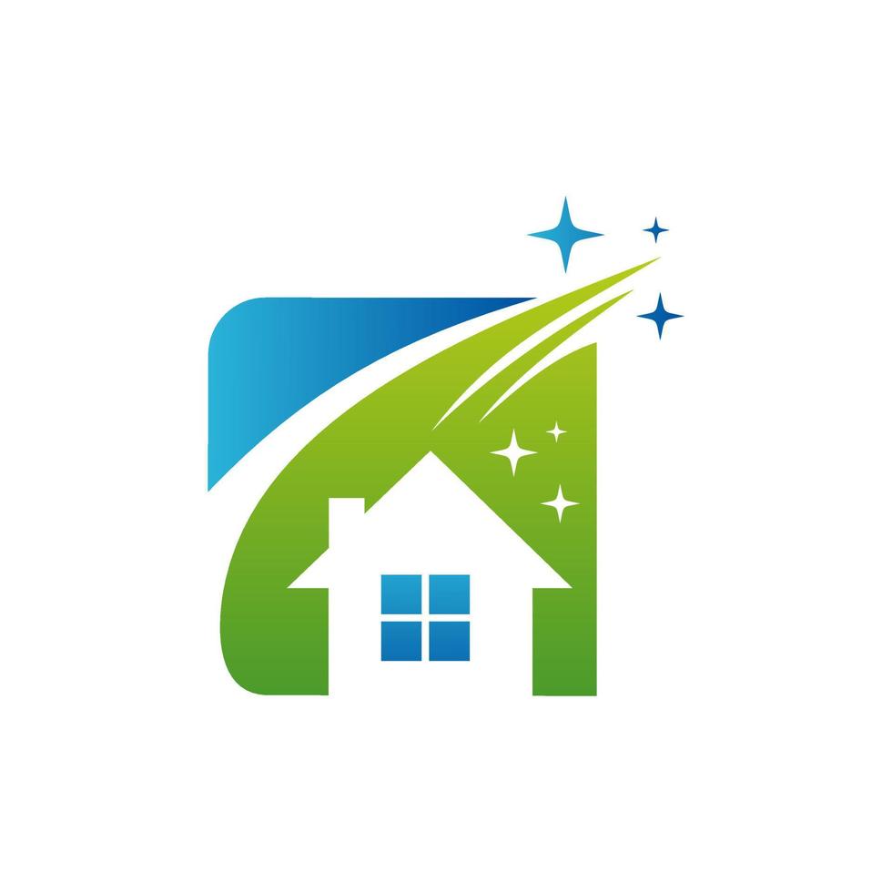 Haus Reinigung Bedienung Geschäft Logo Vorlage vektor