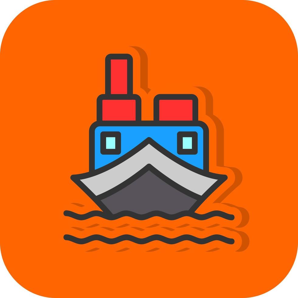 Frachtboot-Vektor-Icon-Design vektor