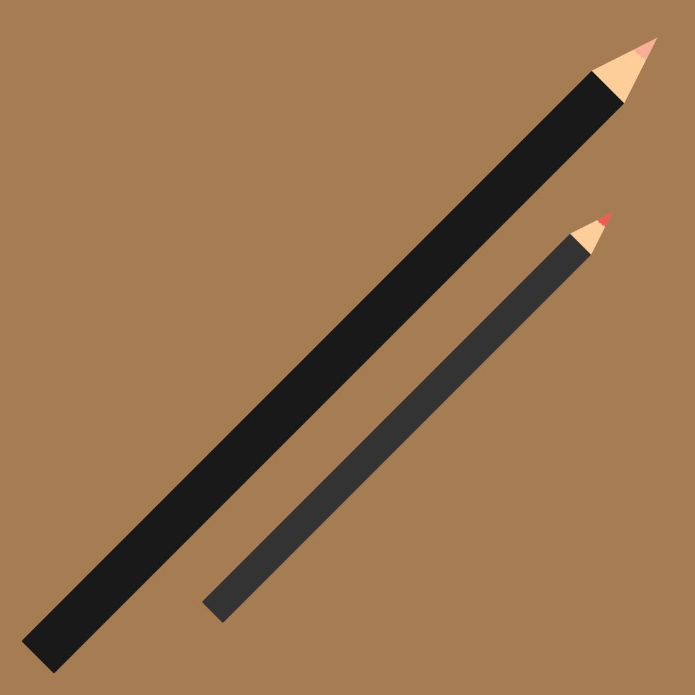 uppsättning av två smink pennor för mun eller ögonbryn, ögonlock vektor platt illustration