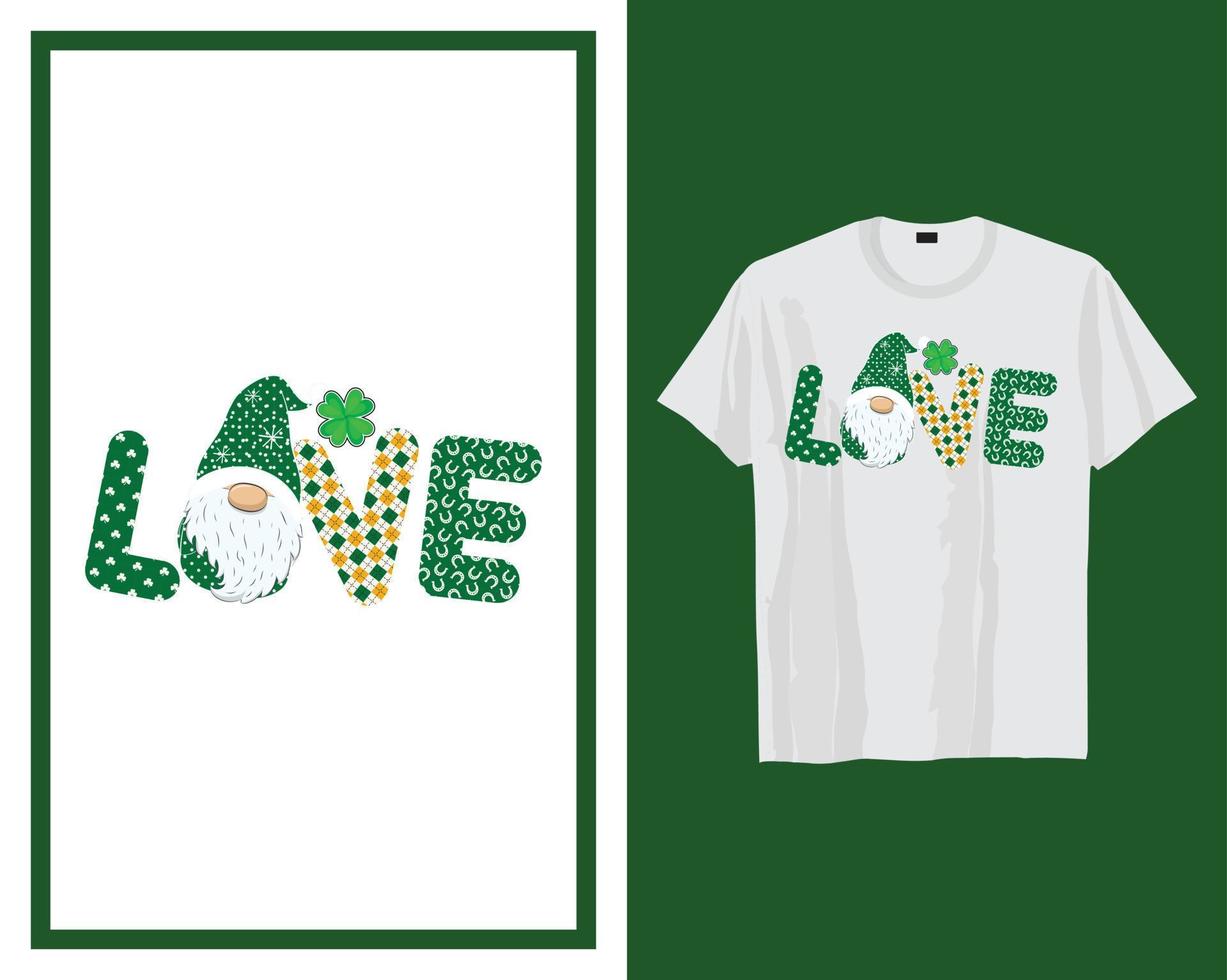 Liebe st Patrick's Tag t Hemd Typografie Design Vektor Illustration