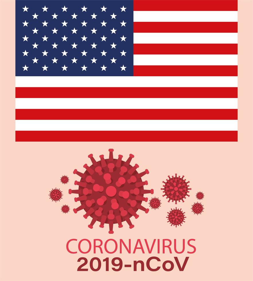 coronavirus banner med usa flagga vektor design