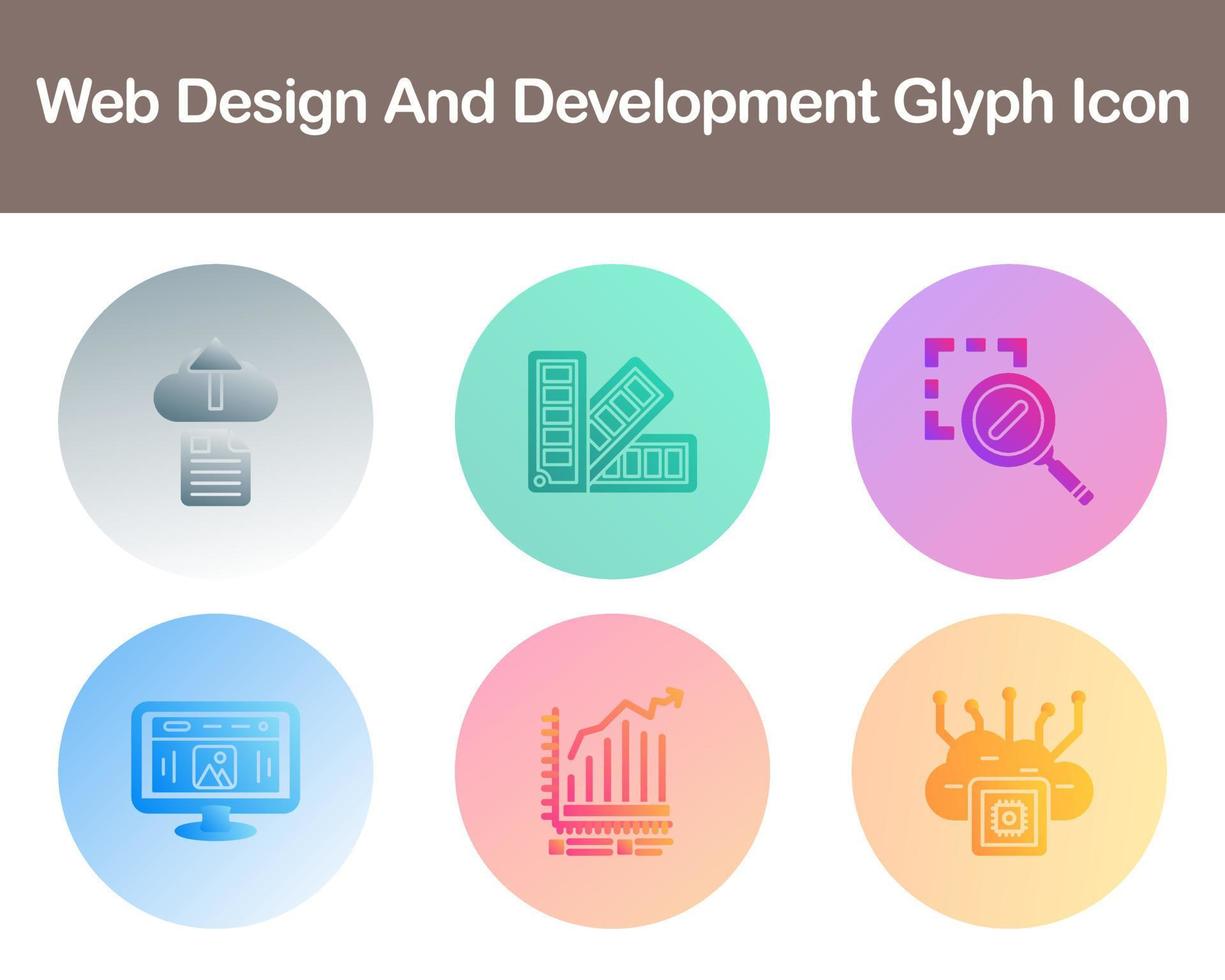 webb design och utveckling vektor ikon uppsättning