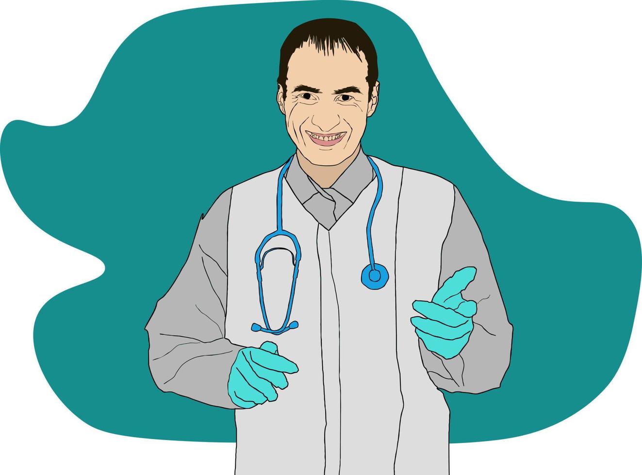 vektor medicinsk ikon läkare. bild läkare med stetoskop. illustration läkare läkare avatar i en platt stil. vektor illustration