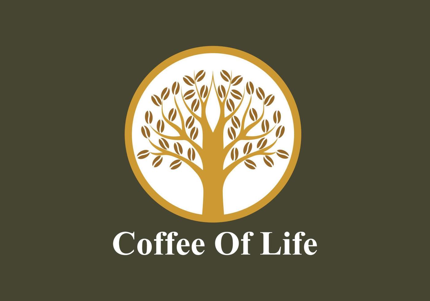 kaffe böna med träd logotyp vektor. kaffe av liv för kaféer vektor