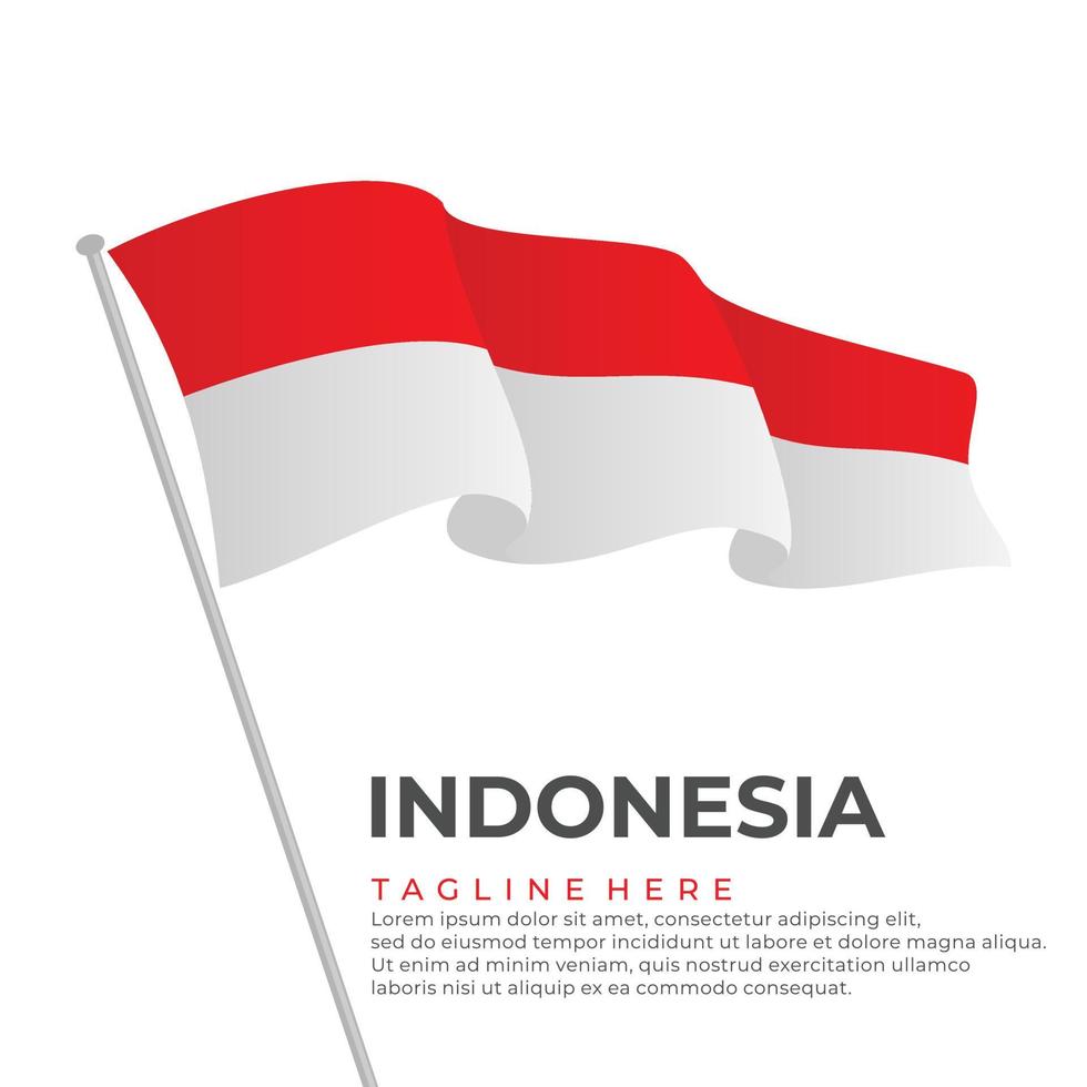 Vorlage Vektor Indonesien Flagge modern Design