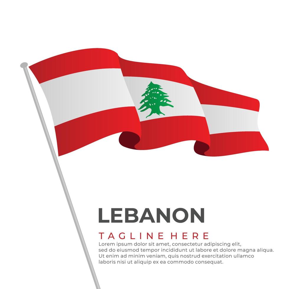 mall vektor libanon flagga modern design