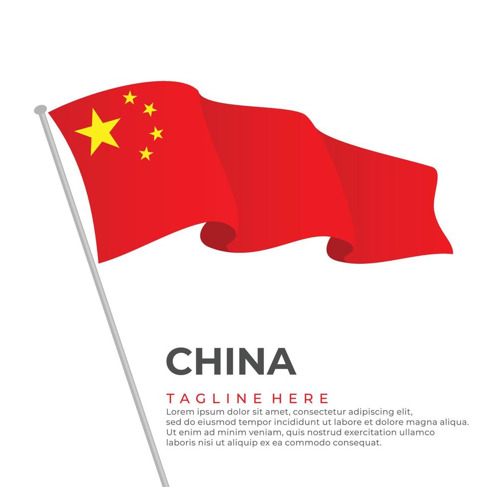 mall vektor Kina flagga modern design