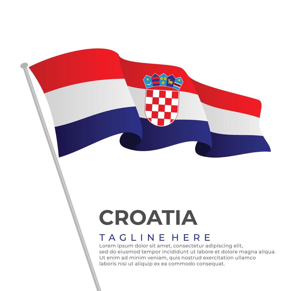 mall vektor kroatien flagga modern design