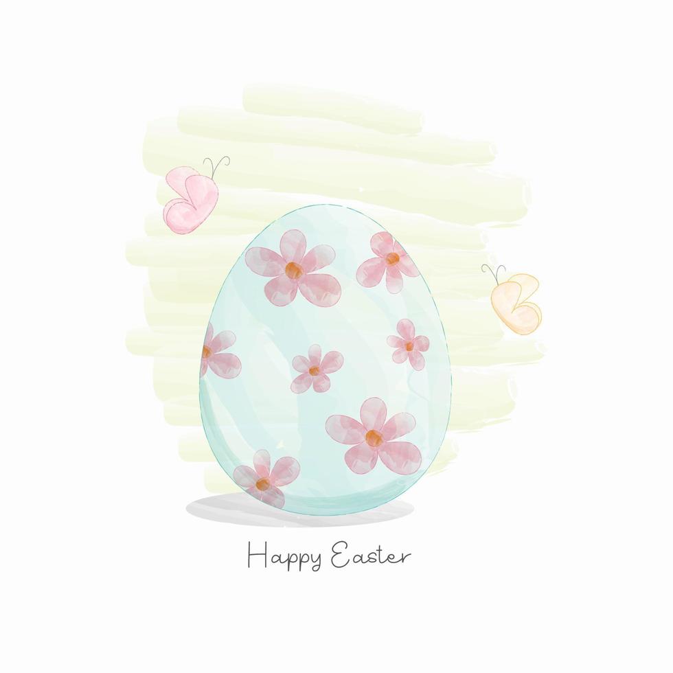 Aquarell Illustration von Ostern Ei mit Schmetterlinge. Urlaub Karte vektor