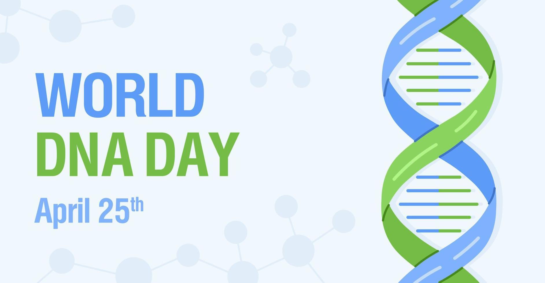 horisontell baner för dna dag 25 april. händelse medicinsk affisch. vektor