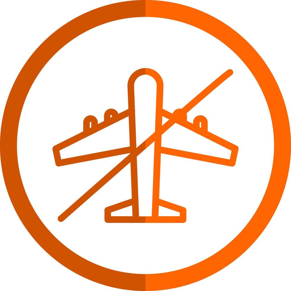 Flugzeug-Slash-Vektor-Icon-Design vektor