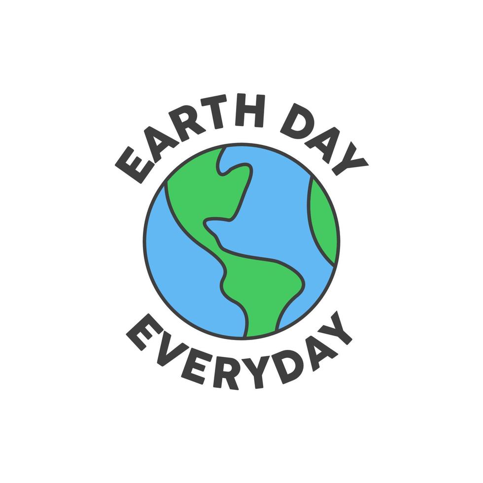 jord dag bricka. spara de planet klistermärke. värld miljö dag symbol. vektor
