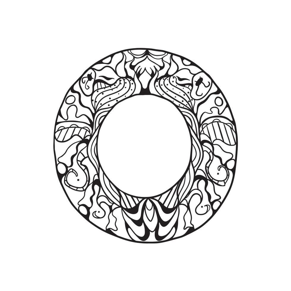 alfabet mandala färg sida, mandala brev, konst design, stil brev, alfabet brev färg bok för vuxna vektor illustration