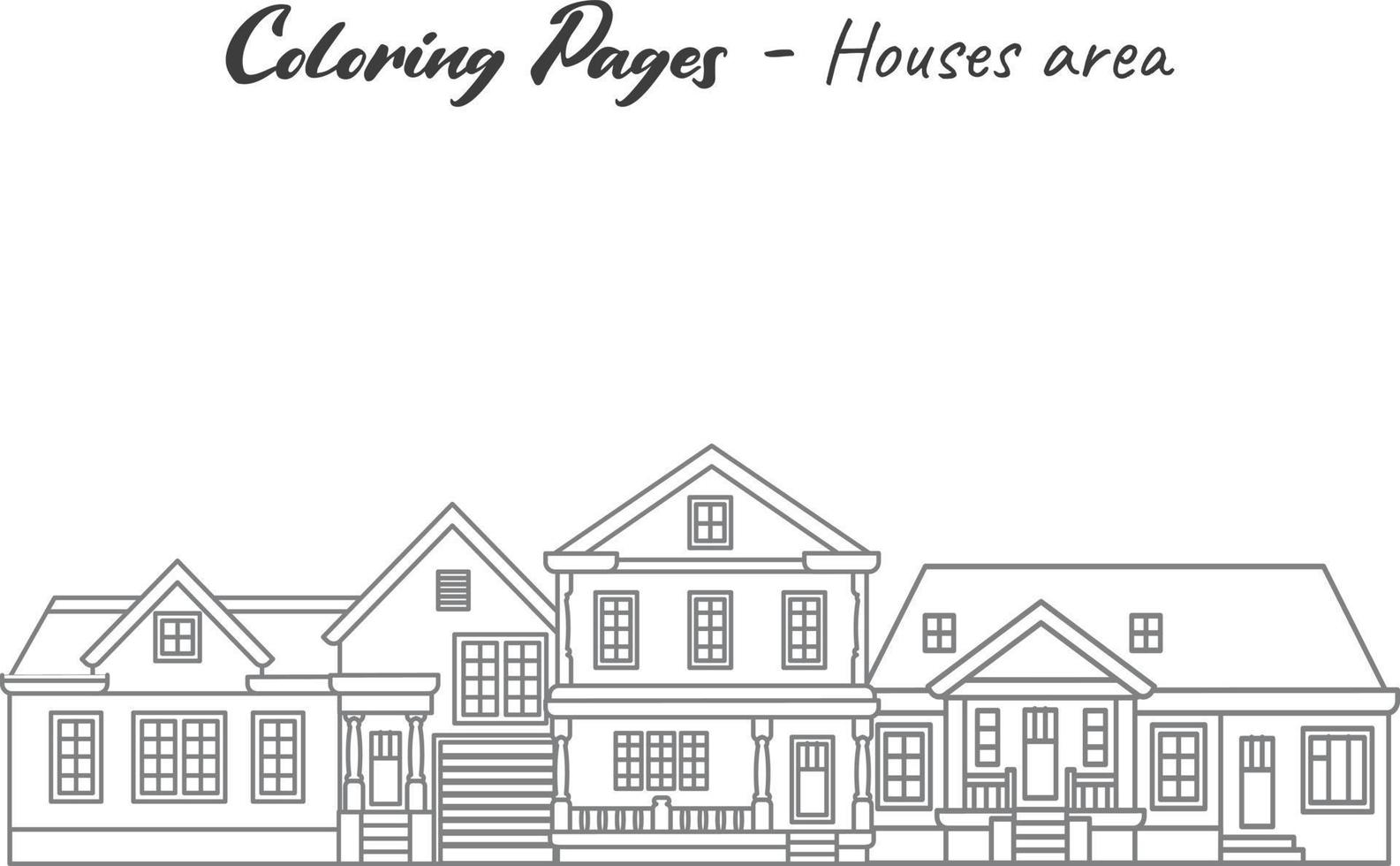 linje konst av hus klotter. vektor illustration för färg bok, färg sidor, etc