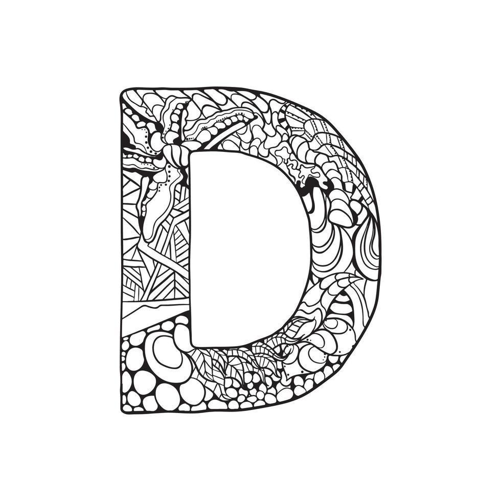 Alphabete Mandala Färbung Buchseite, Mandala Briefe, Kunst Design, Stil Briefe, Alphabet Brief Färbung Buch zum Erwachsene Vektor Illustration