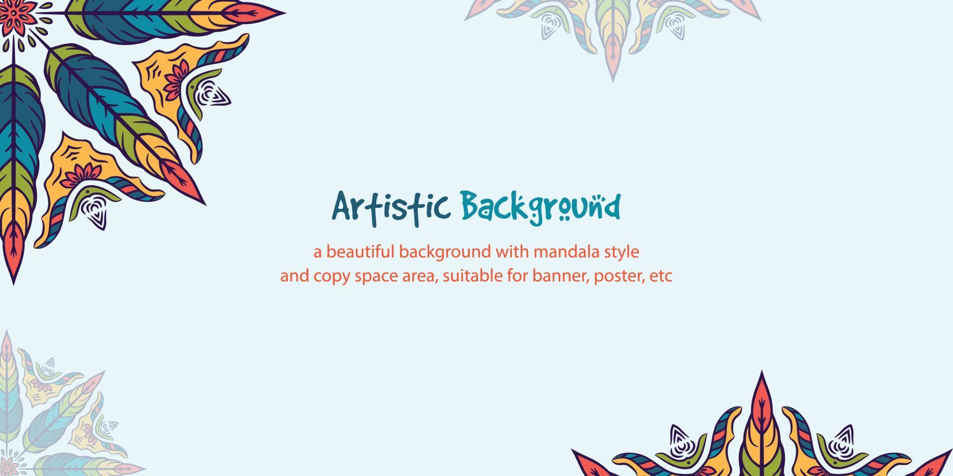 Vektor Illustration von schön Mandala Stil Hintergrund mit Kopieren Raum Bereich. geeignet zum Poster, Banner, Karte, Netz Hintergrund, usw