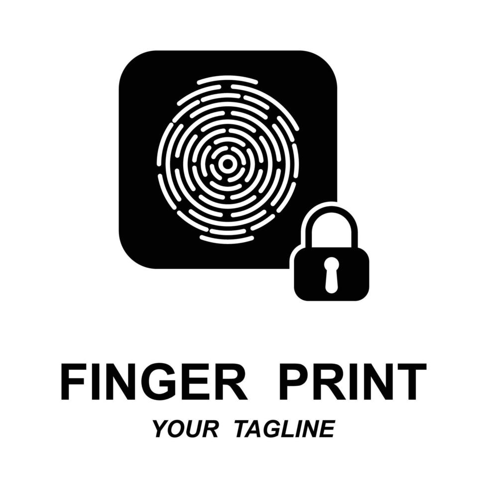 Fingerabdruck Identifizierung Logo mit Slogan Vorlage vektor
