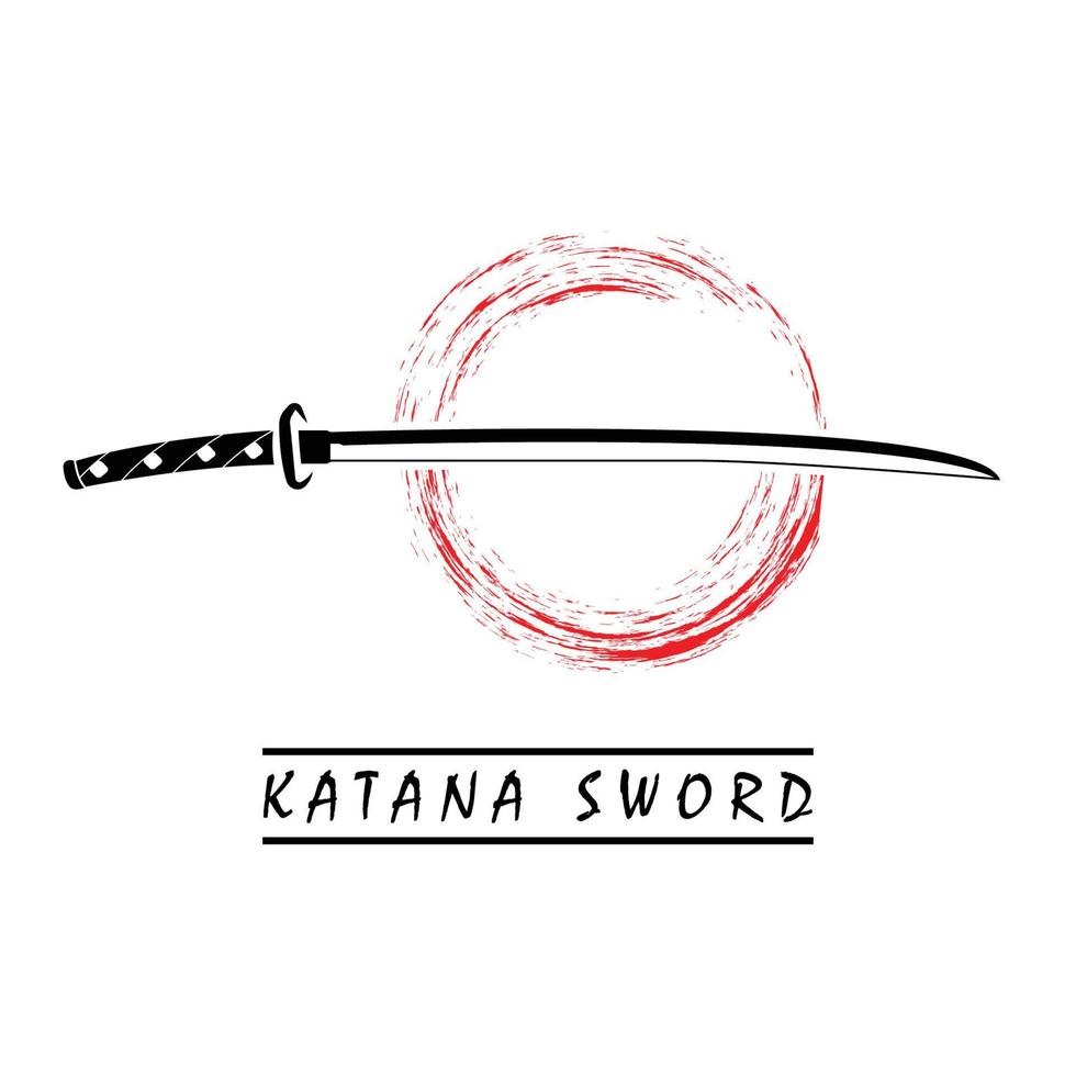 Katana Schwert Logo, Jahrgang Vektor Illustration, Design modern japanisch Schwert von Katana Logo Konzept