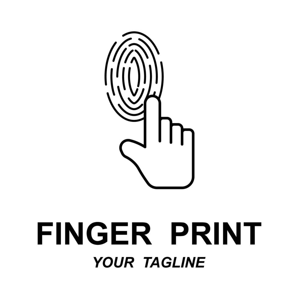 fingeravtryck Identifiering logotyp med slogan mall vektor