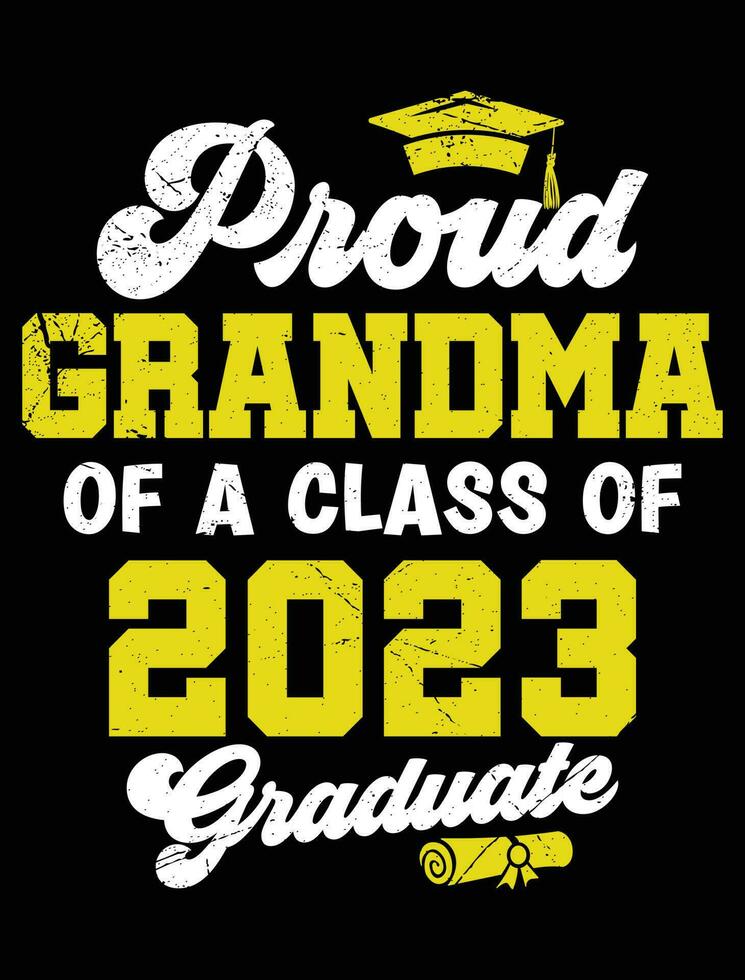 stolt mormor av en klass av 2023 examen. vektor