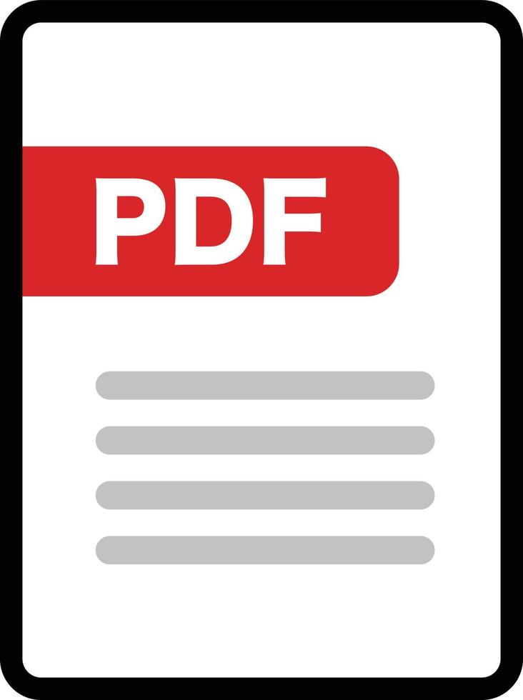 einfach pdf Datei Symbol. eben Vektor. vektor