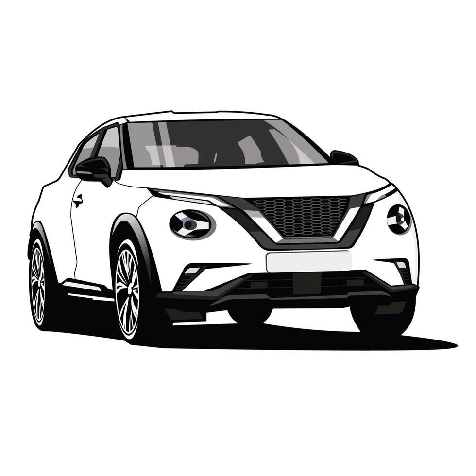 Nissan juke Auto schwarz und Weiß Vektor Design