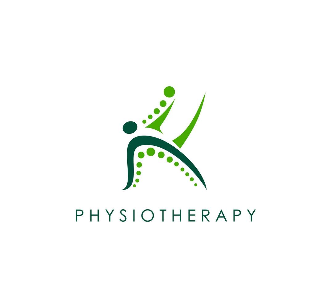 fysioterapi, fysisk terapi ikon, kropp hälsa vektor