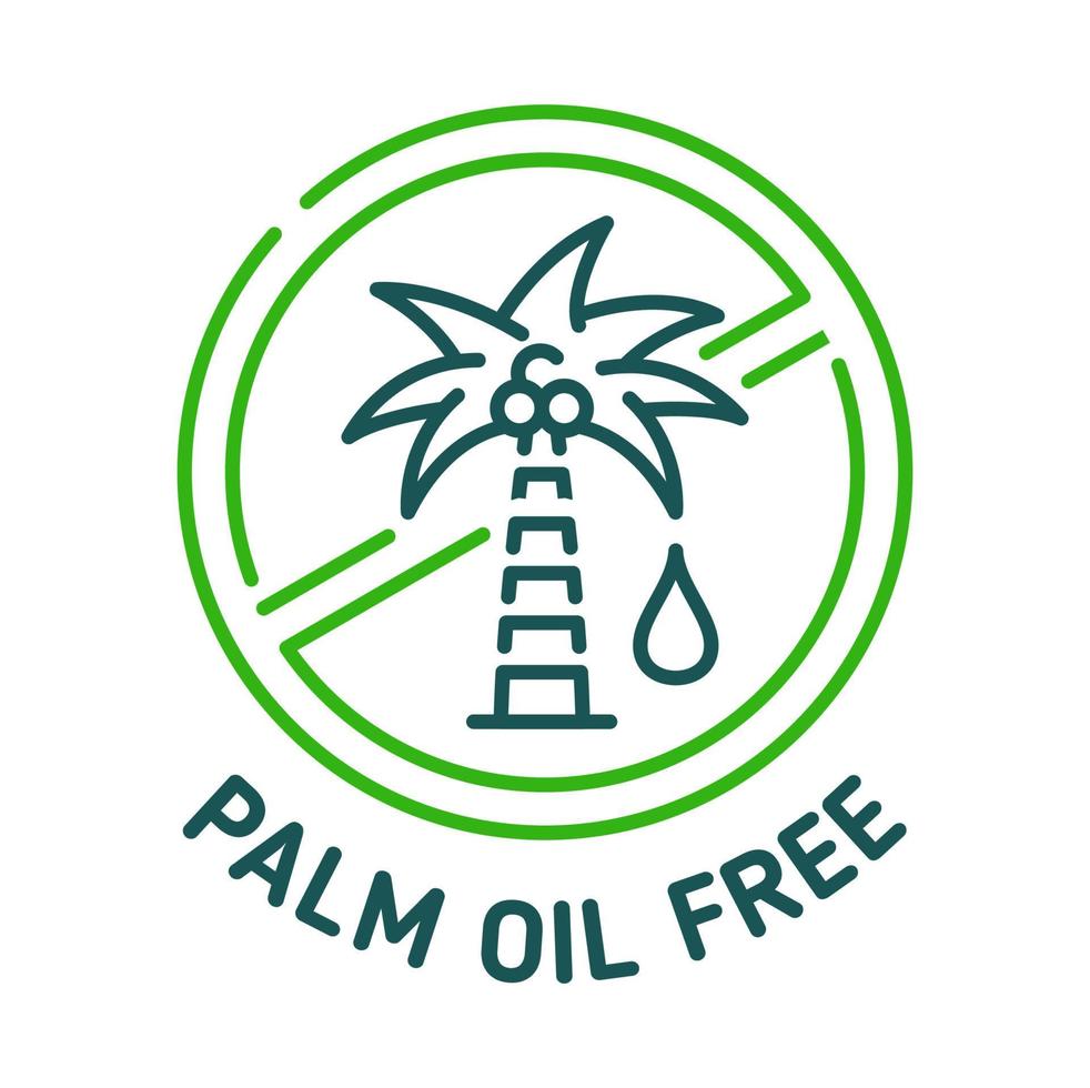 Palme Öl kostenlos Gliederung Symbol, Zeichen oder einfach Etikette vektor