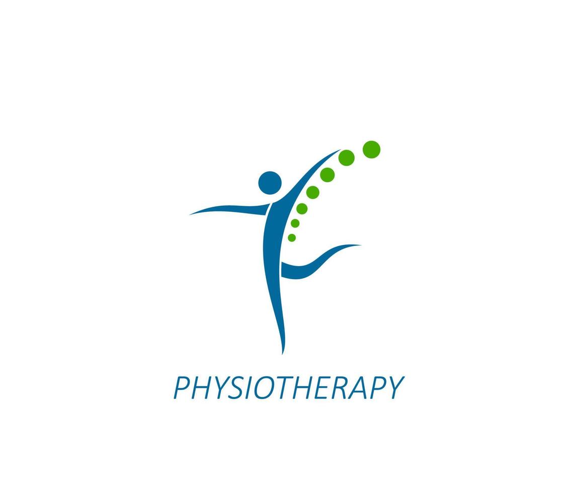 Physiotherapie, Rücken Schmerzen medizinisch Therapie Symbol vektor