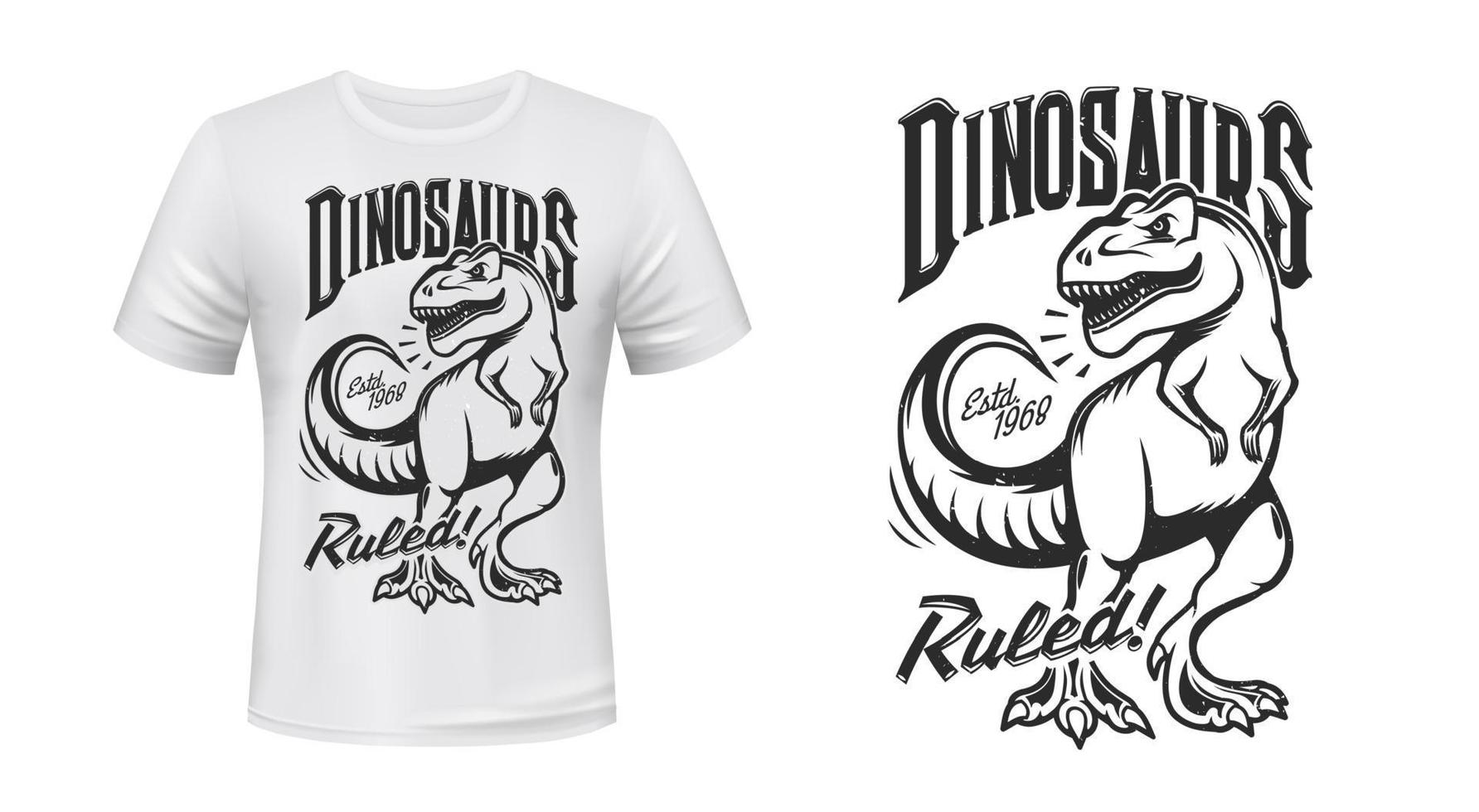 Tyrannosaurus rex Dinosaurier Maskottchen T-Shirt drucken vektor