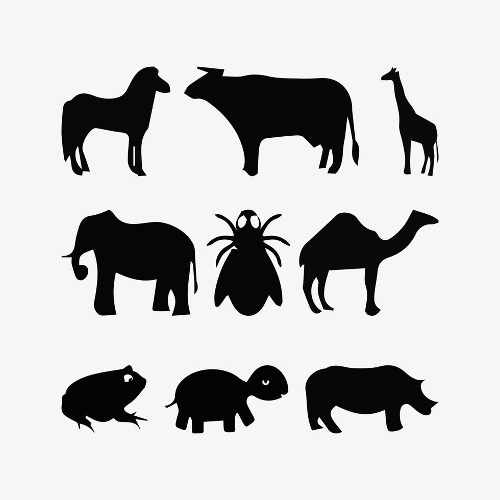 Zoo Tier Haustier Symbol einstellen Vektor