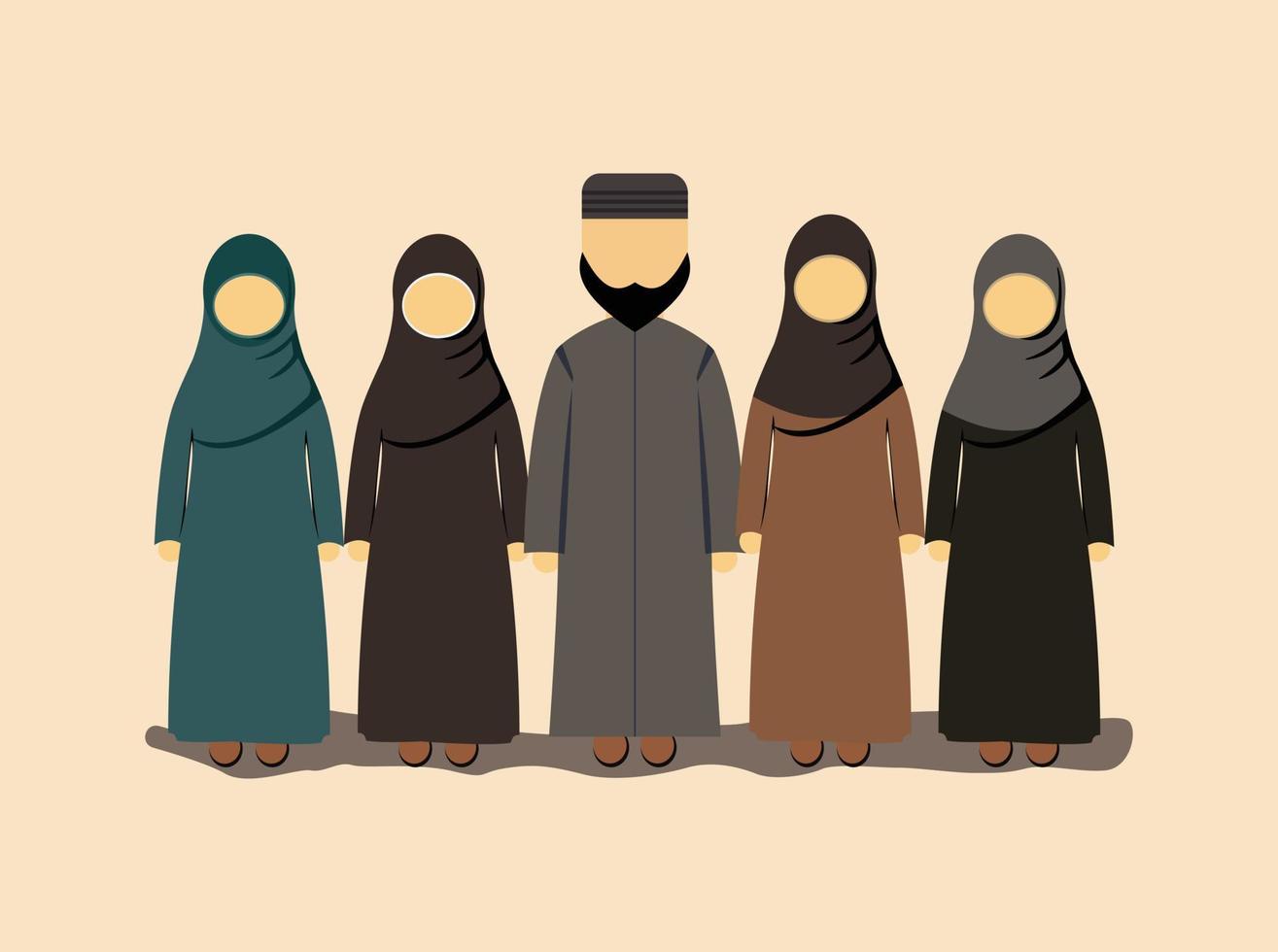 islamisch Familie Umarmen Werte, Kultur, und Tradition - - geführt durch Vertrauen und Moral, kultivieren stark Fesseln und Unterstützung zum jeder andere vektor
