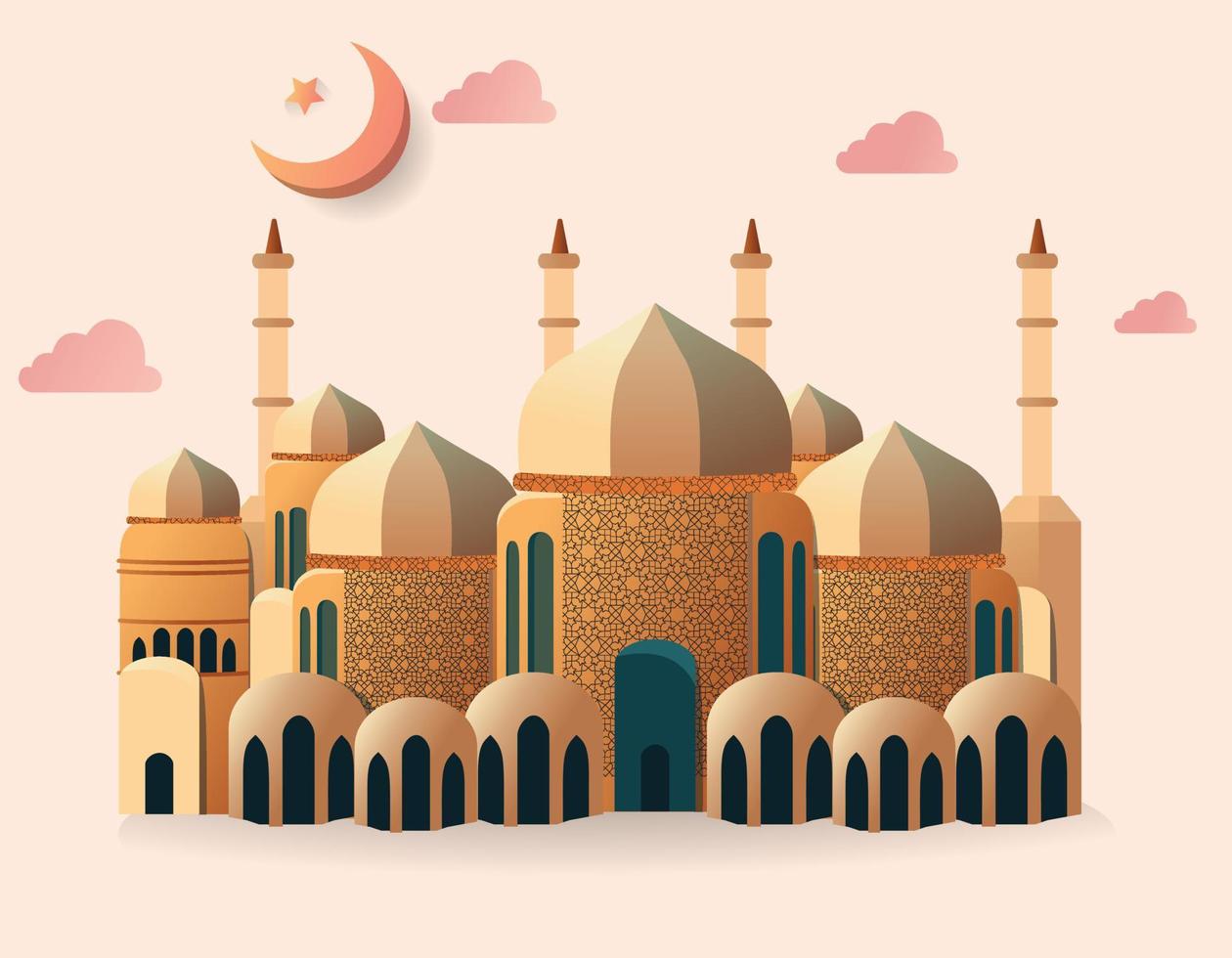islamic moské design elegant och andlig vektor konst