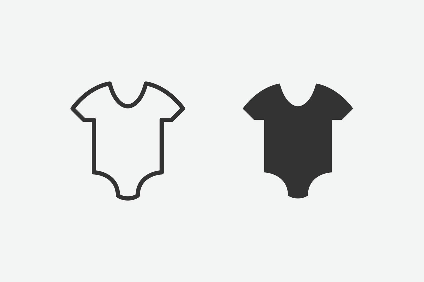 vektor illustration av baby bodysuit ikon på grå bakgrund