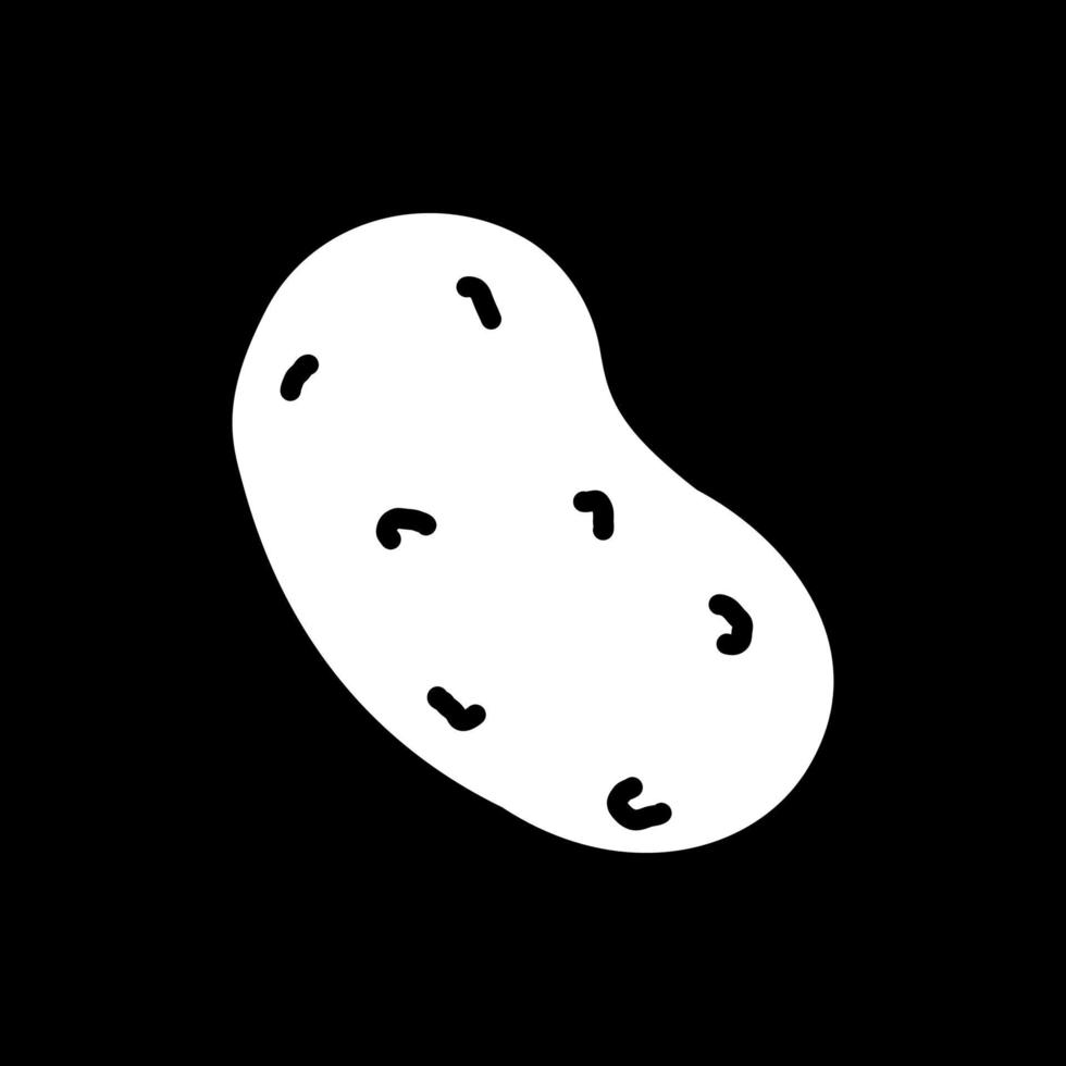 Kartoffel-Dunkelmodus-Glyphen-Symbol vektor