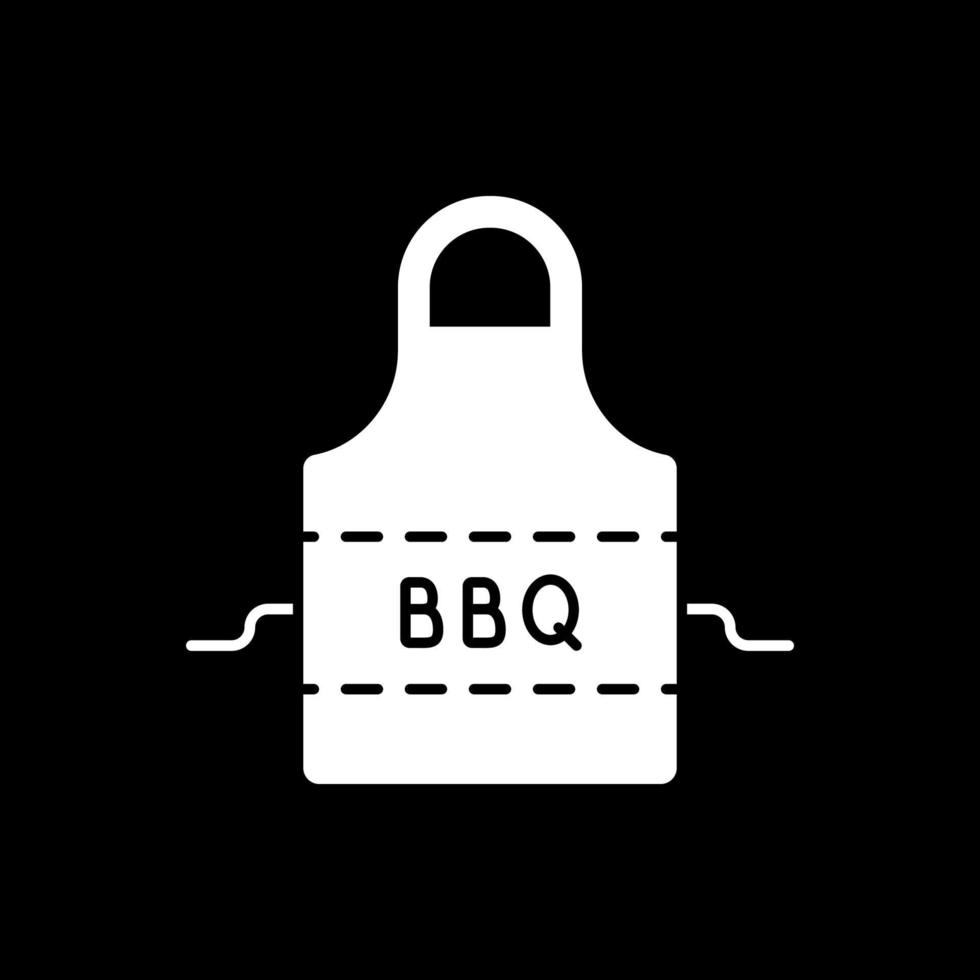 bbq förkläde mörkt läge glyph-ikon vektor