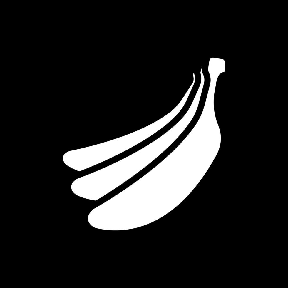 Glyphen-Symbol für Bananen im dunklen Modus vektor