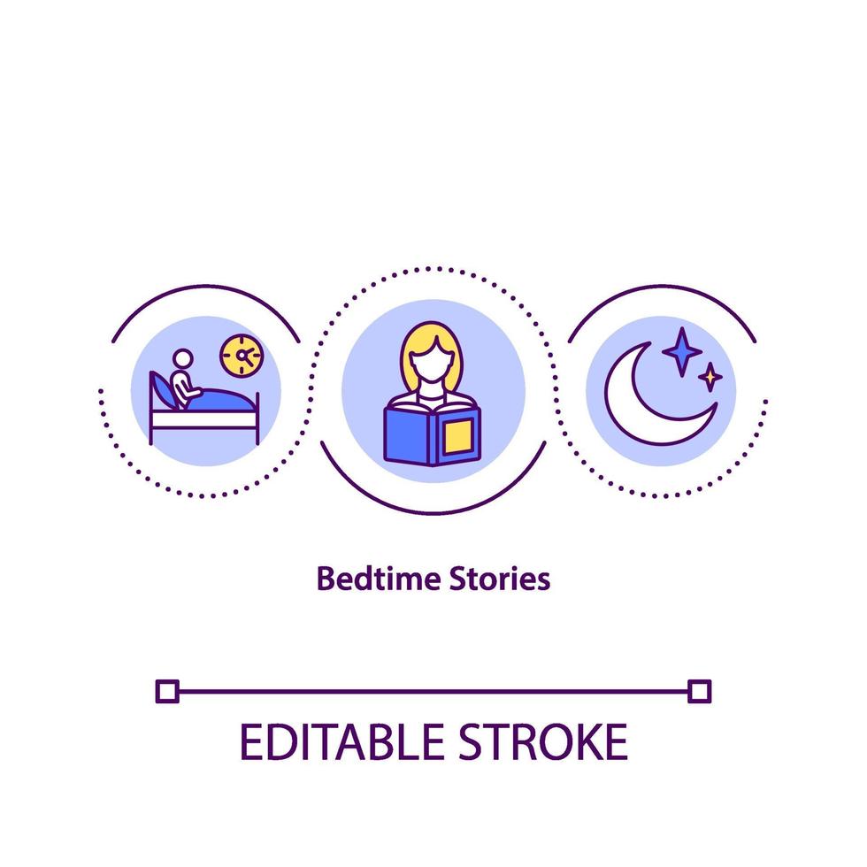 bedtime berättelser koncept ikon vektor