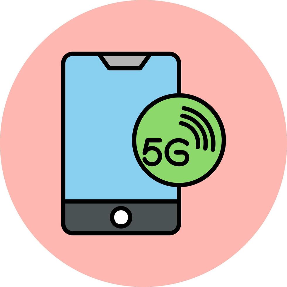 5g nätverk på smartphone vektor ikon