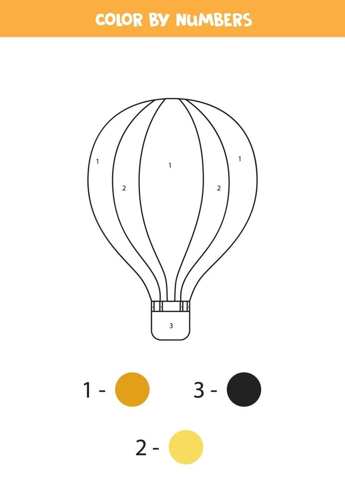 färg tecknad luftballong med siffror. transport kalkylblad. vektor