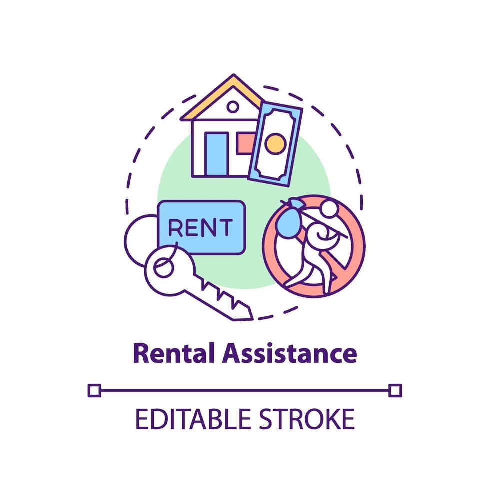 Symbol für das Mietunterstützungskonzept vektor