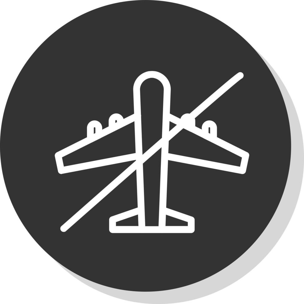 Flugzeug-Slash-Vektor-Icon-Design vektor