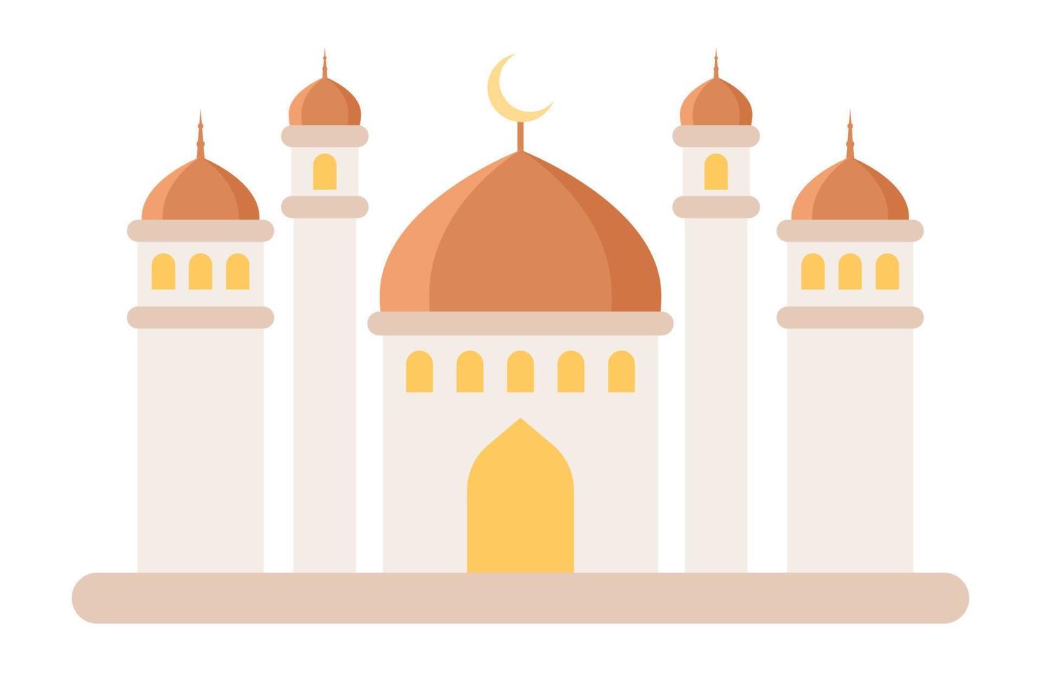 islamisch Moschee Gebäude Symbol. Gruß eid Mubarak. Ramadan karem. Vektor eben Illustration