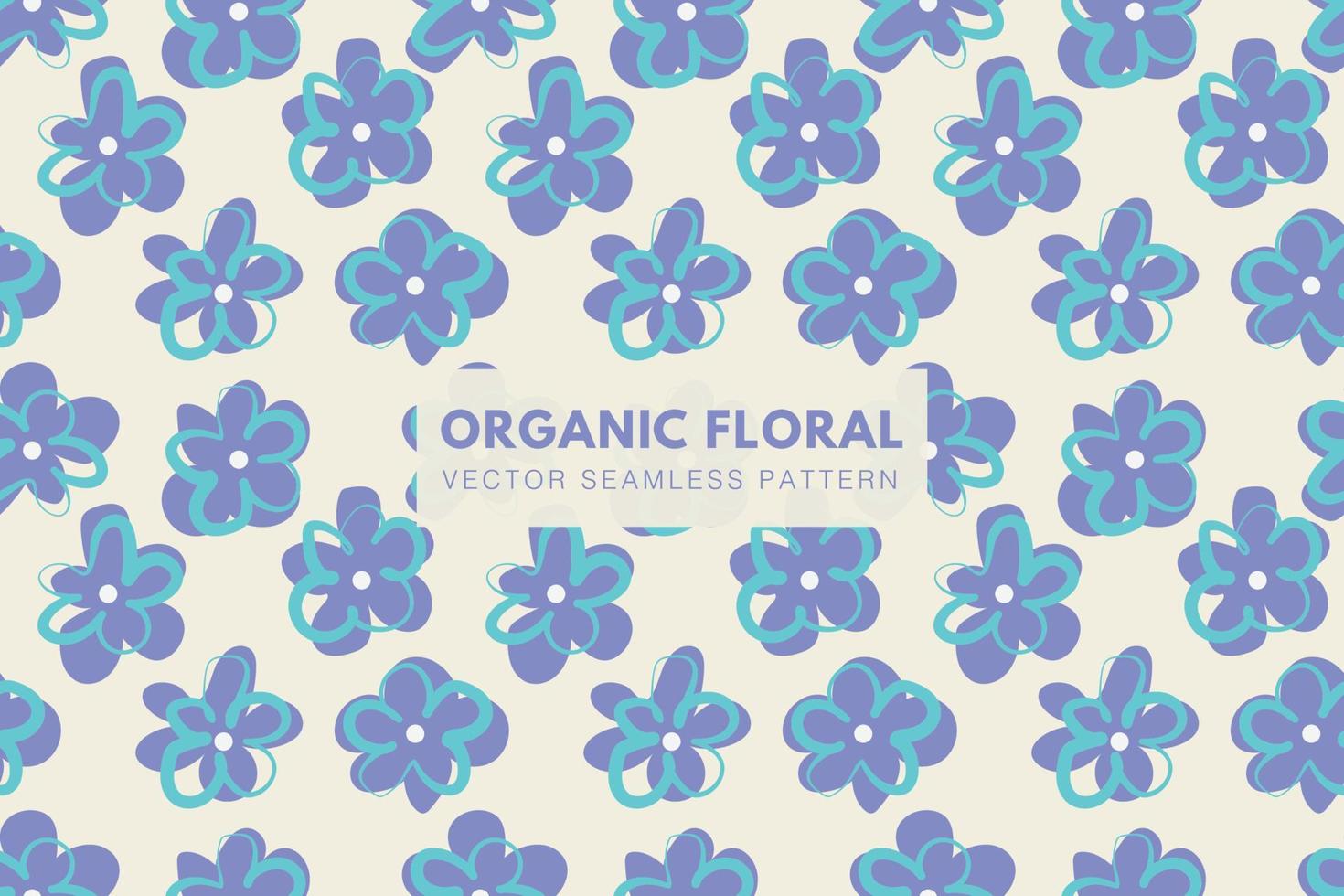Blau Blume organisch abstrakt Formen nahtlos Vektor wiederholen Blumen- Muster