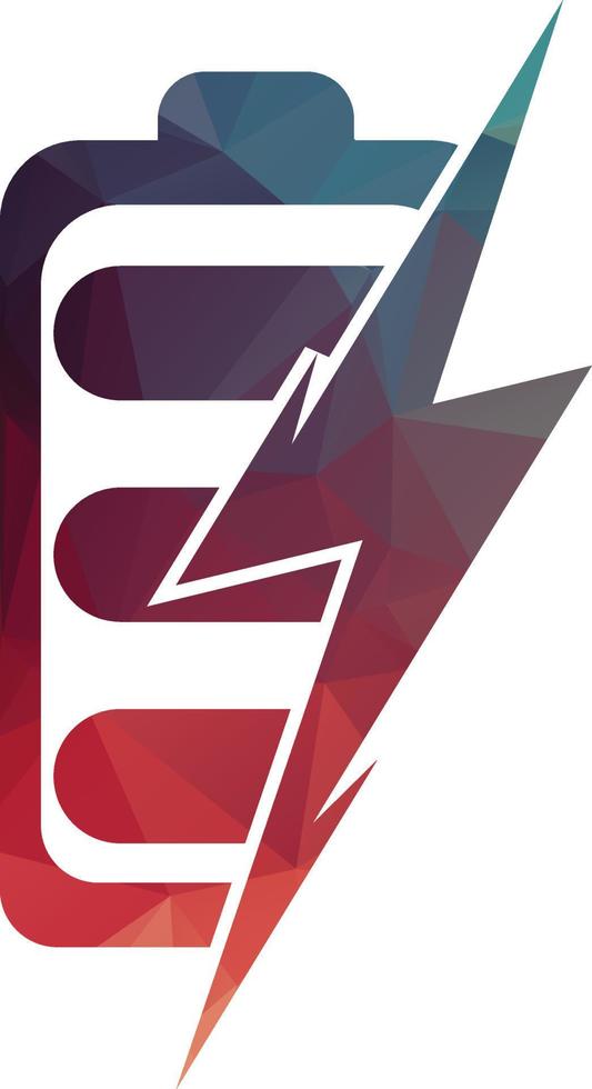 Logo-Design-Vorlage für Power-Akkus. Akku-Schnelllade-Logo-Design. Akkuleistung und Flash-Blitz-Logo-Symbol. vektor