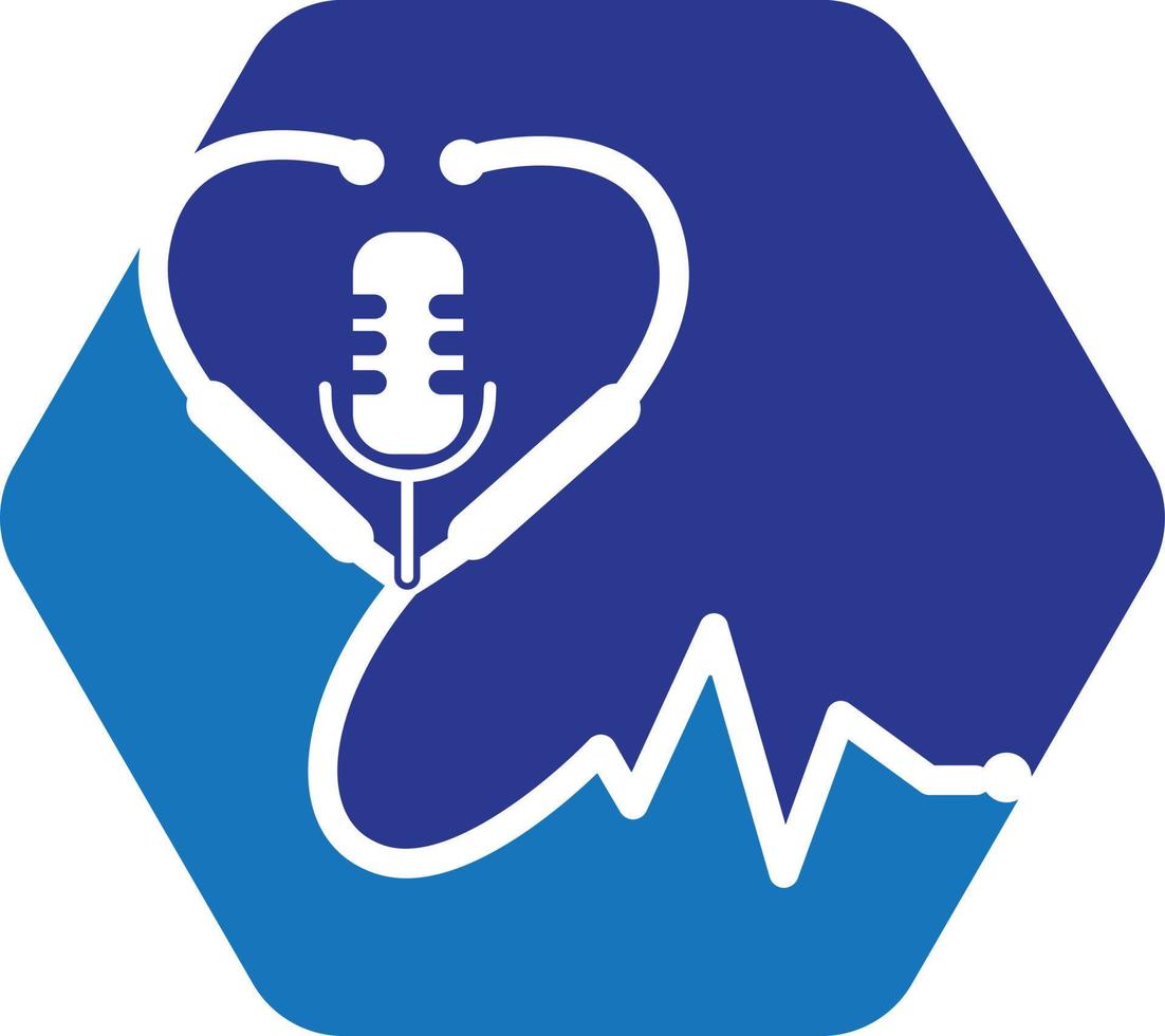 Stethoskop Podcast Logo Vorlage Illustration vektor
