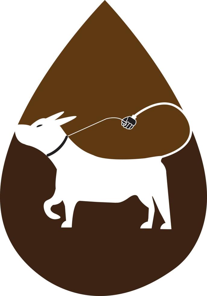 Vektor-Logo-Vorlage für Hundeliebhaber. Vektorsilhouette von Menschen mit Hund auf weißem Hintergrund. Vektor-Logo-Illustration. vektor