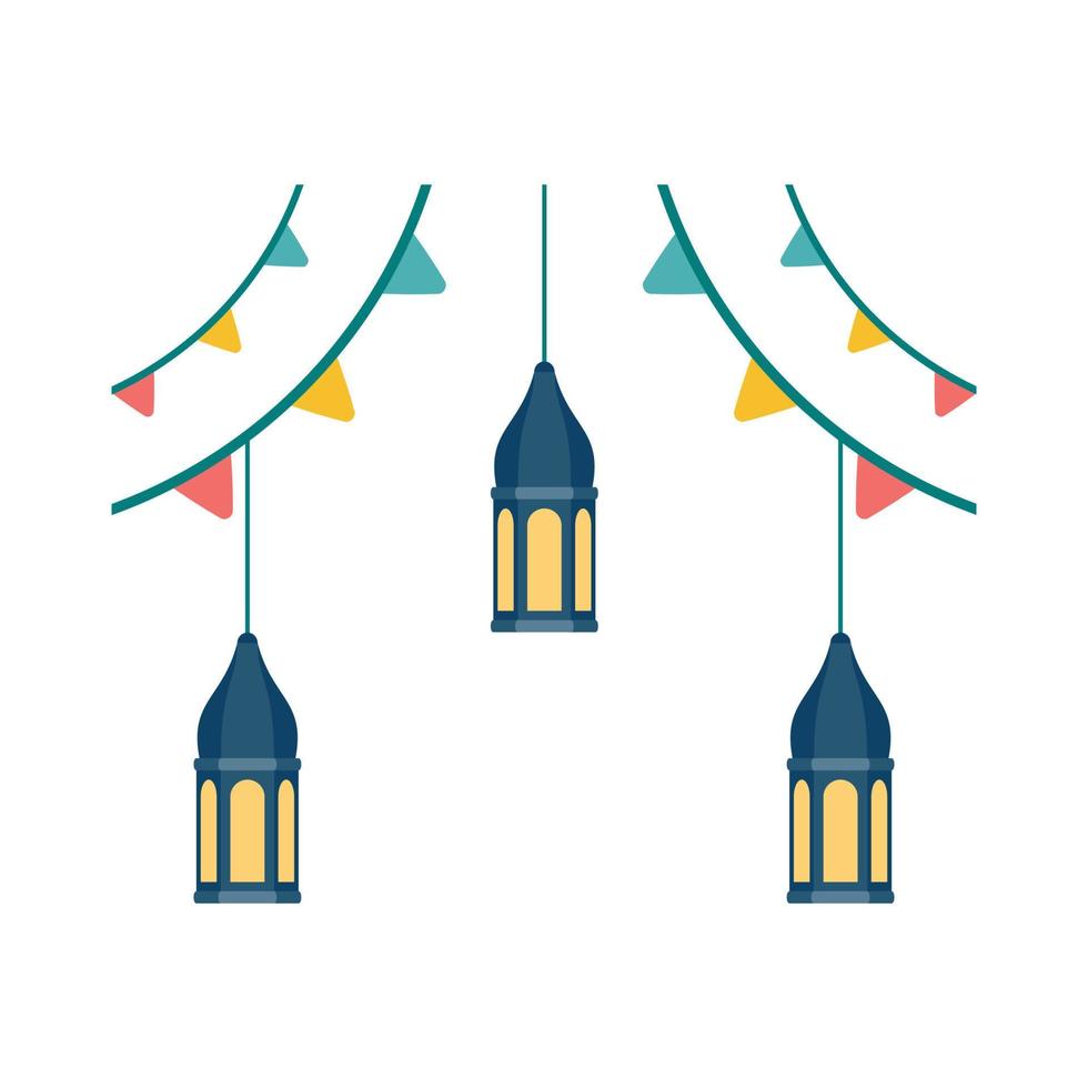 islamisch Laterne Illustration. Symbole von Ramadan Mubarak, hängend Gold Laternen, Arabisch Lampen, Laternen Mond, Laterne Element, Stern, Kunst, Vektor und Illustration